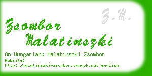 zsombor malatinszki business card